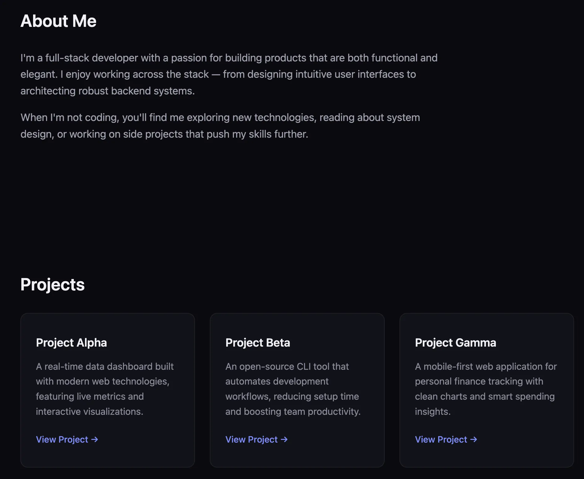 交付的落地页效果 SECTION